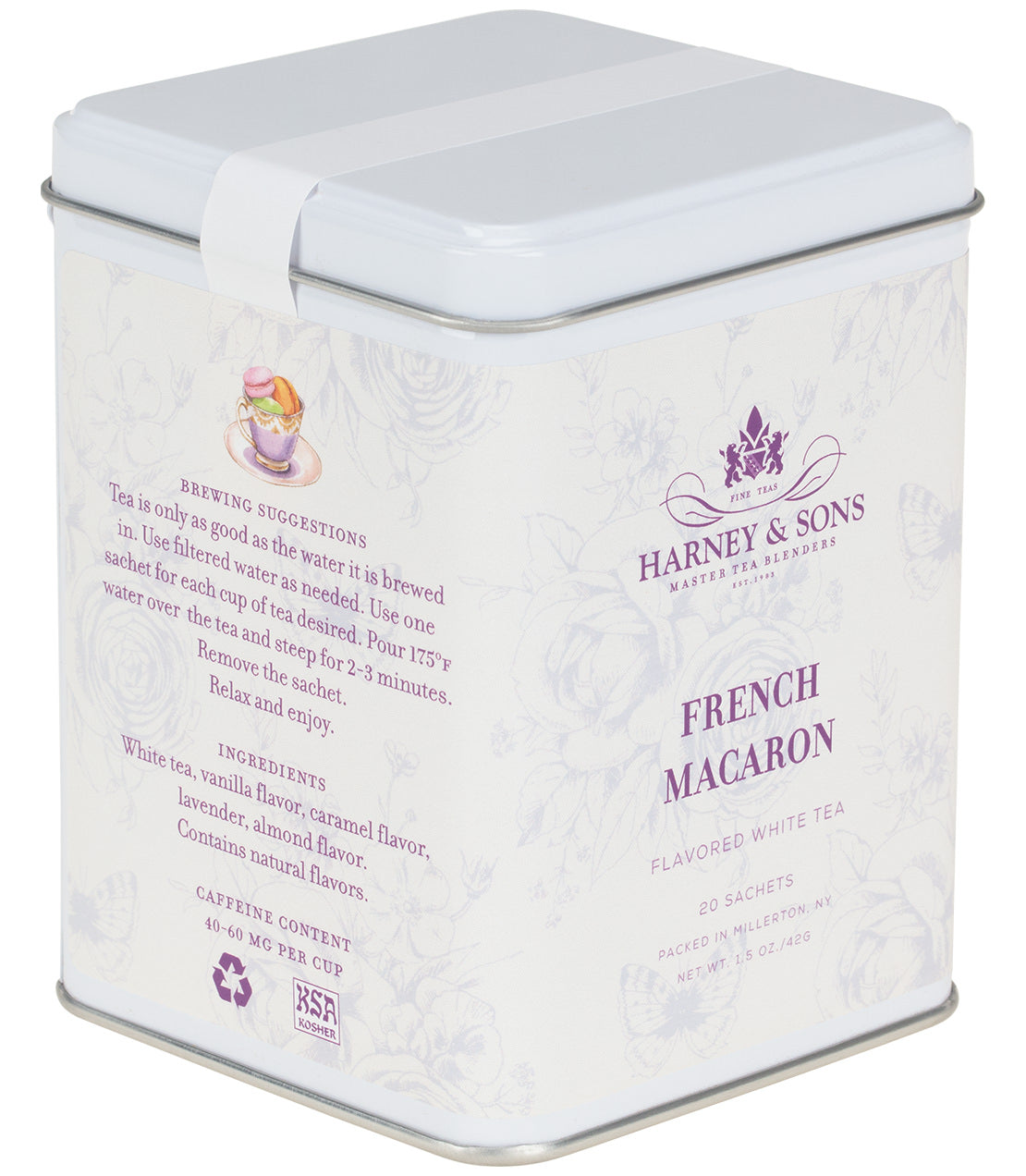 French Macaron, Tin of 20 Sachets from Harney & Sons Fine Teas