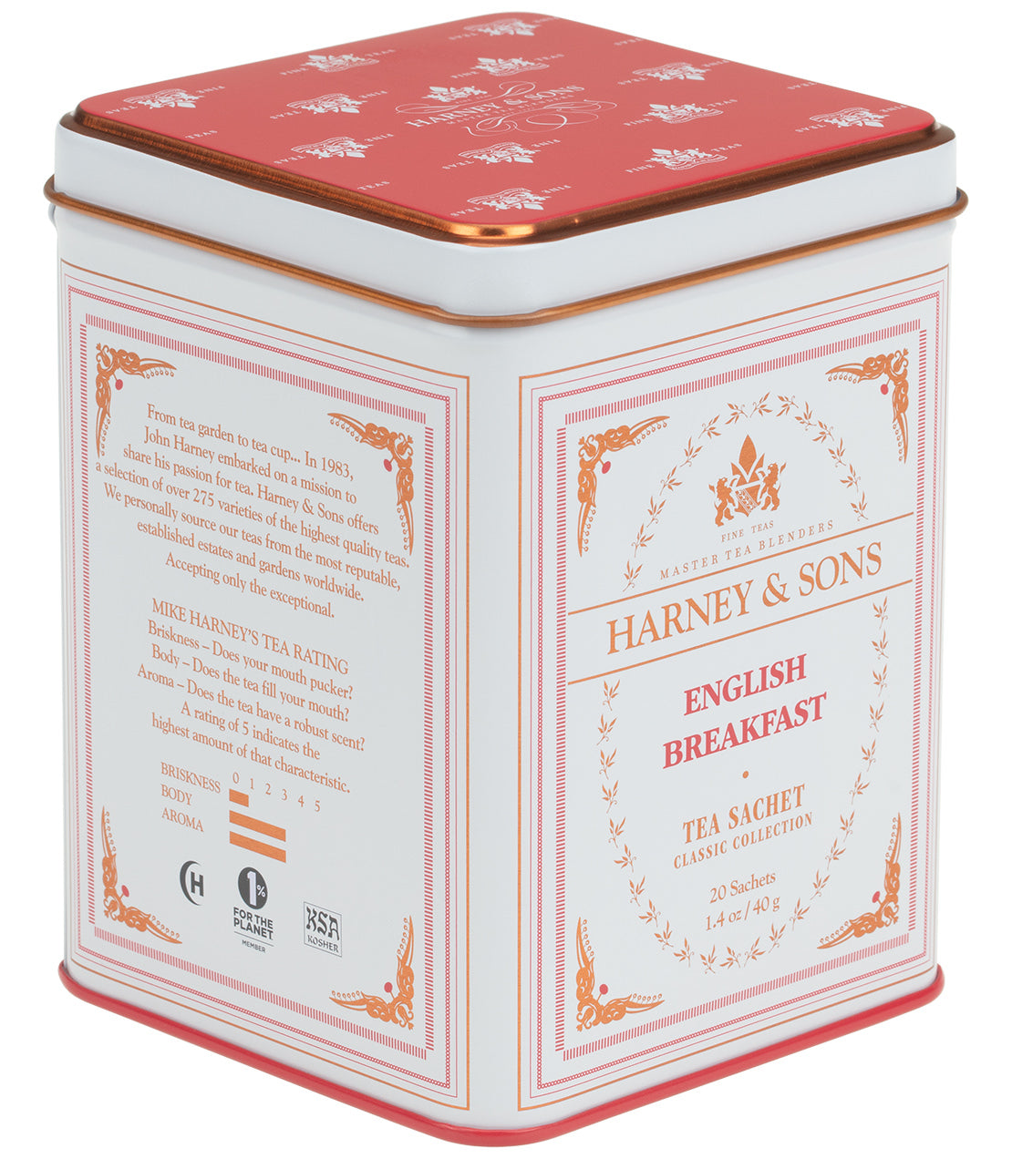 English Breakfast, Classic Tin of 20 Sachets from Harney & Sons Fine Teas