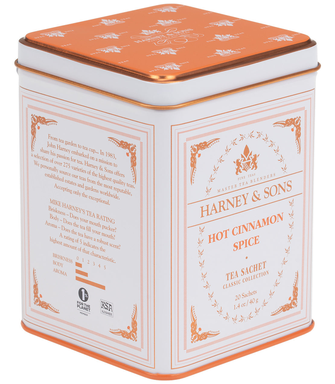 Hot Cinnamon Spice, Classic Tin of 20 Sachets from Harney & Sons Fine Teas