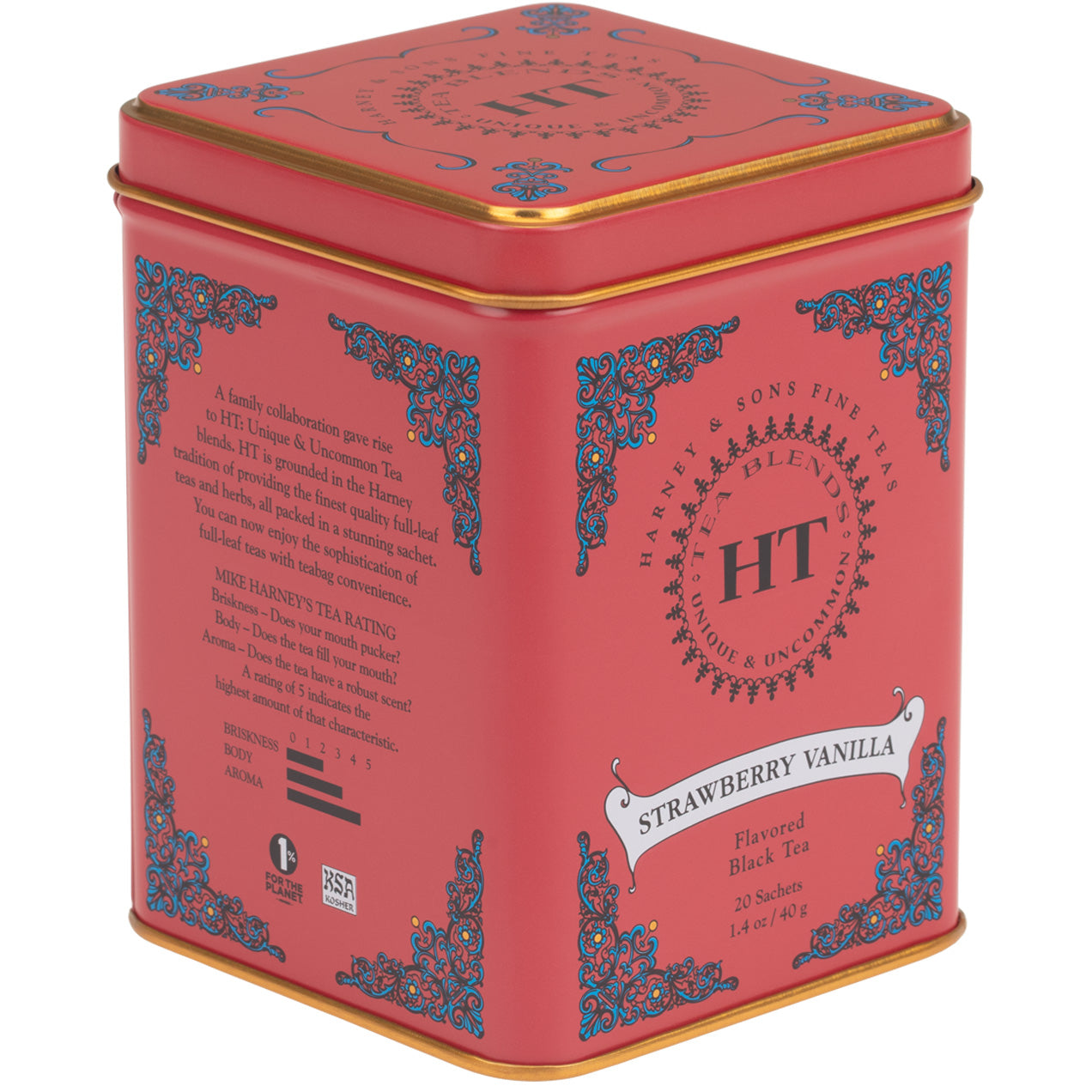 Strawberry Vanilla, HT Tin of 20 Sachets from Harney & Sons Fine Teas
