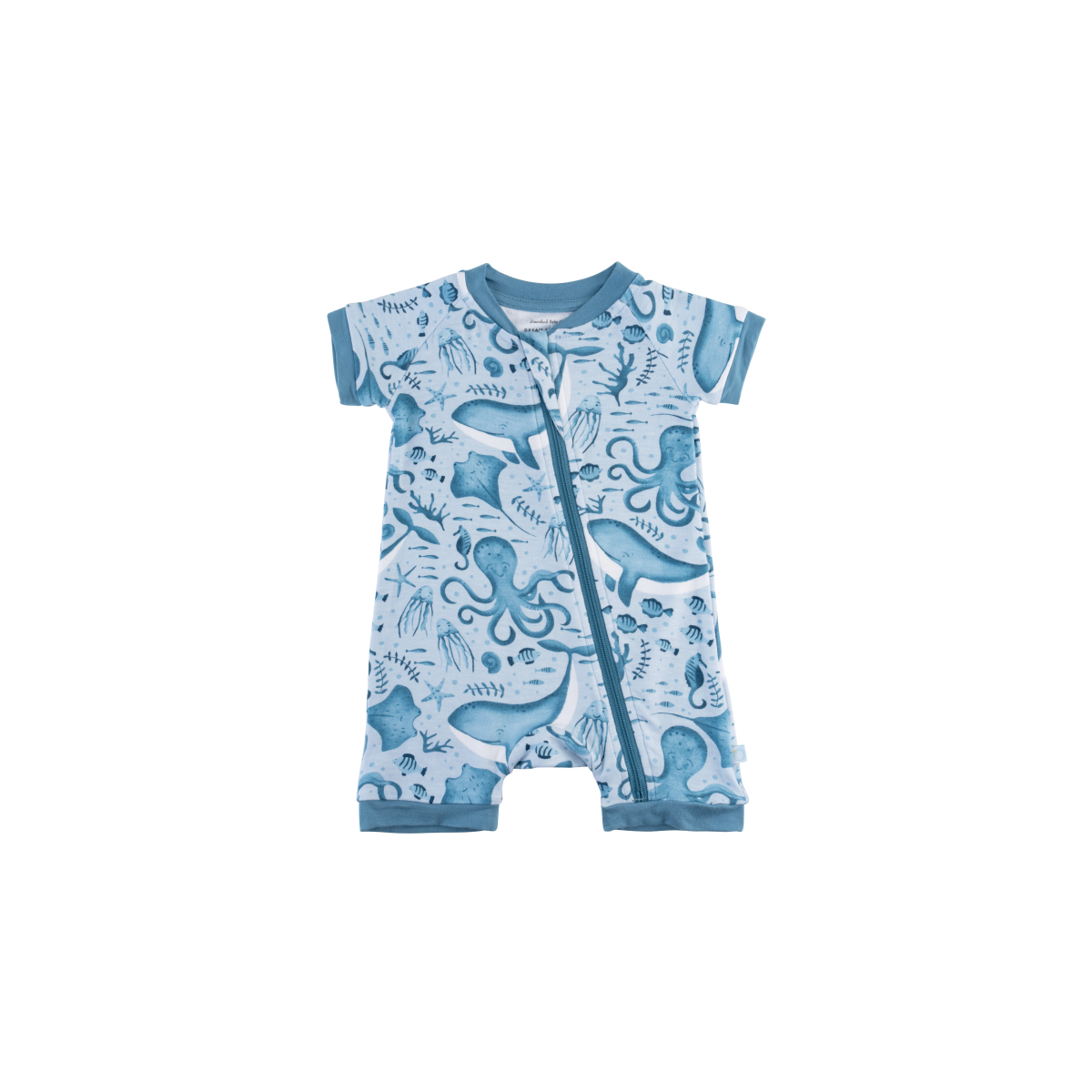 Baby Short-Sleeve Bamboo Romper From Dreamland Baby