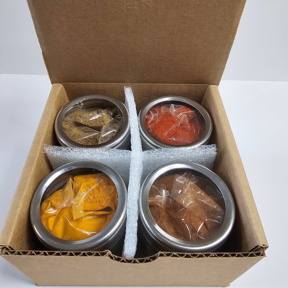 4 Pack Stainless Spice Set from Spice Wheel