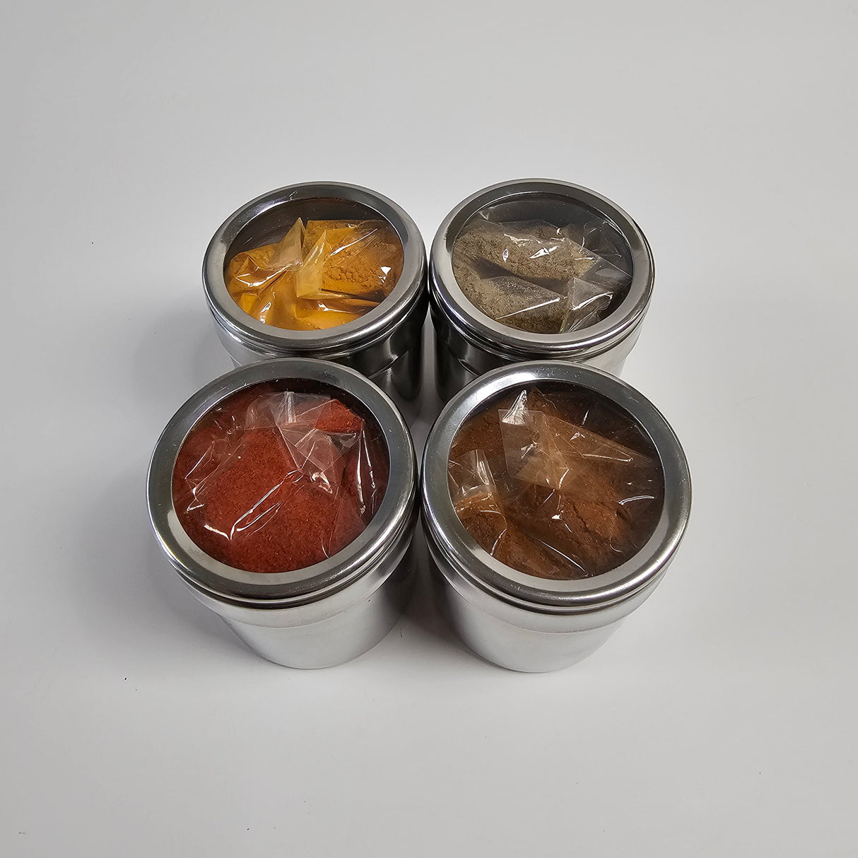4 Pack Stainless Spice Set from Spice Wheel