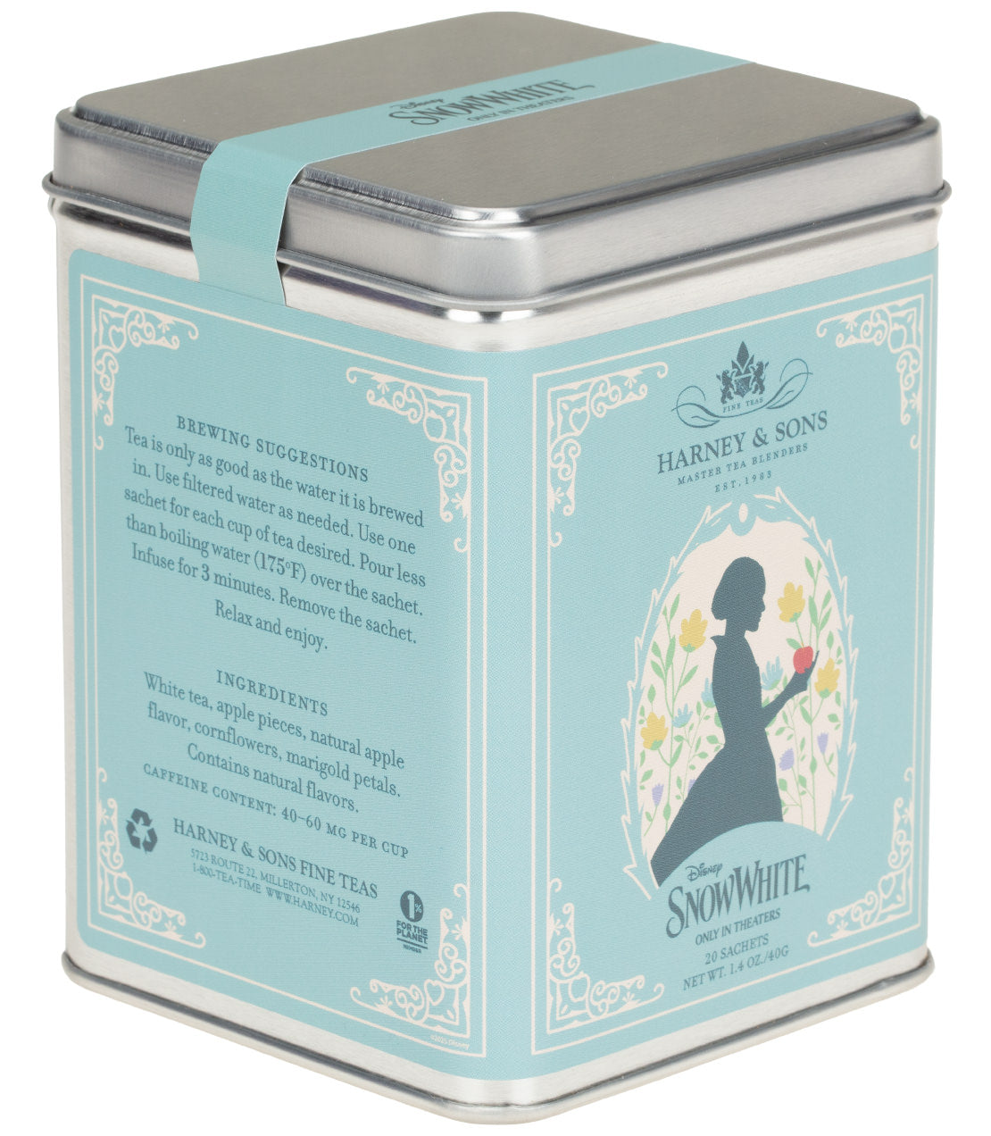 Snow White, Tin of 20 Sachets from Harney & Sons Fine Teas