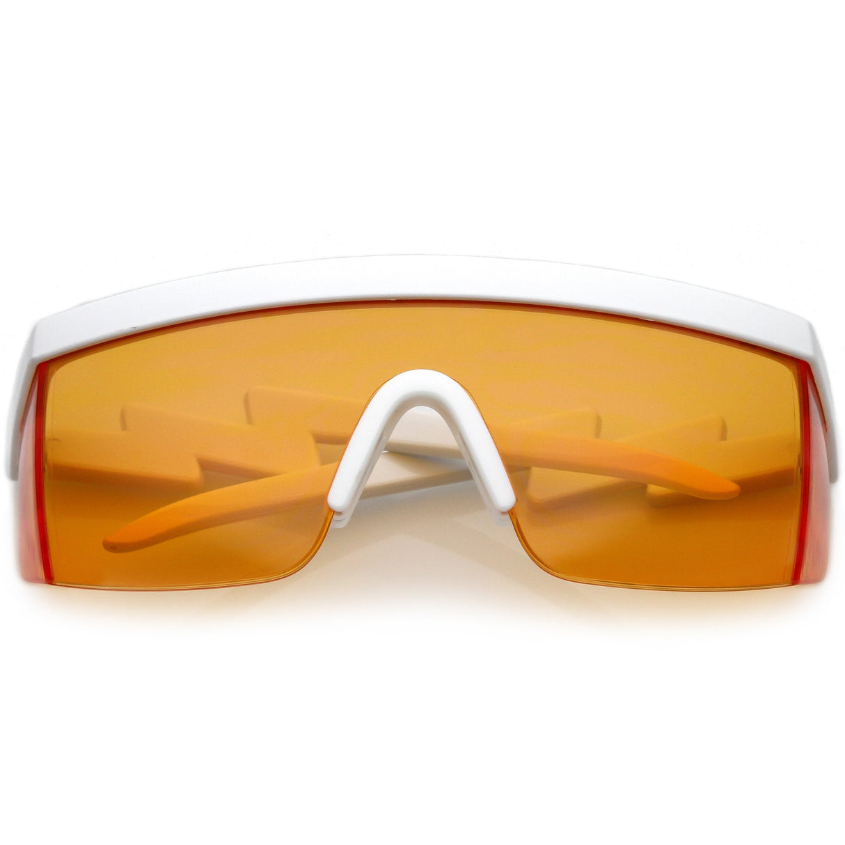 Retro Flat Top Color Tone Half Frame Goggle Shield Sunglasses C546 from zeroUV