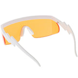Retro Flat Top Color Tone Half Frame Goggle Shield Sunglasses C546 from zeroUV