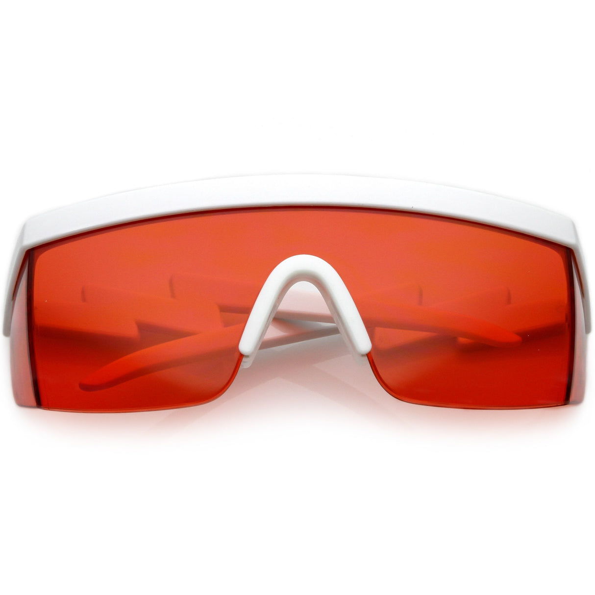 Retro Flat Top Color Tone Half Frame Goggle Shield Sunglasses C546 from zeroUV
