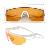 Retro Flat Top Color Tone Half Frame Goggle Shield Sunglasses C546 from zeroUV