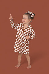 COPPER CHECKERS GIRL'S DREAM GOWN from DREAM BIG LITTLE CO