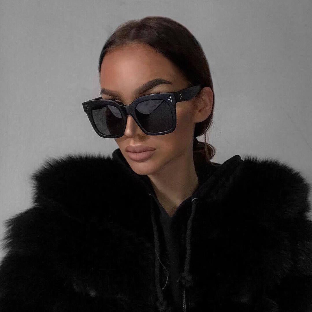 Bold Oversize Horned Rim Flat Lens Sunglasses A101 from zeroUV