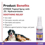 Zymox Enzymatic Topical Spray with Hydrocortisone 0.5% for Dogs & Cats (2 oz) from HardyPaw
