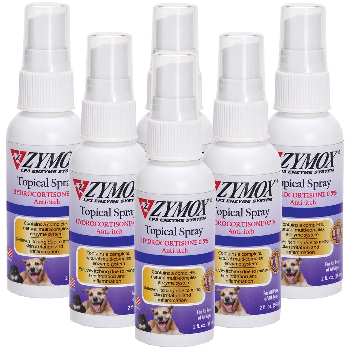 Zymox Enzymatic Topical Spray with Hydrocortisone 0.5% for Dogs & Cats (2 oz) from HardyPaw