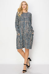 Aurora Suede Round Neck Dress - Jaguar (with pockets or without) from Joh Apparel
