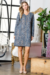 Aurora Suede V Neck Dress - Jaguar (with pockets or without) from Joh Apparel
