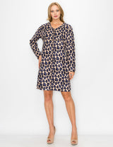 Aurora Suede V Neck Dress - Cheetah (with pockets or without) from Joh Apparel
