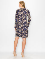 Aurora Suede V Neck Dress - Cheetah (with pockets or without) from Joh Apparel
