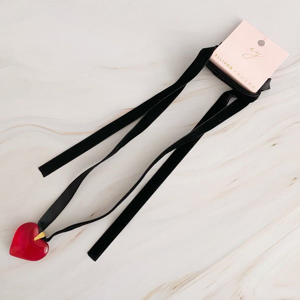 Bold In Red Black Sash Necklace from My Pampered Life Seattle