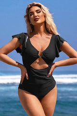 Ruffle O-Ring Cutout One Piece Bathing Suit from My Pampered Life Seattle