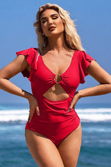 Ruffle O-Ring Cutout One Piece Bathing Suit from My Pampered Life Seattle