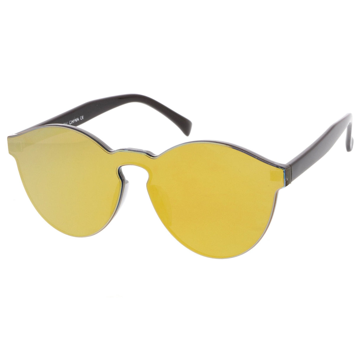 Futuristic Monoblock Mirrored Flat Lens Sunglasses C123 from zeroUV