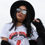 Modern Metal Crossbar Mirrored Lens Flat Front Sunglasses A145 from zeroUV