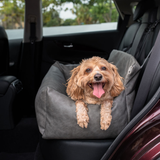 PupProtector™ Faux Leather Memory Foam Dog Car Bed - Slate Gray From Paw.com