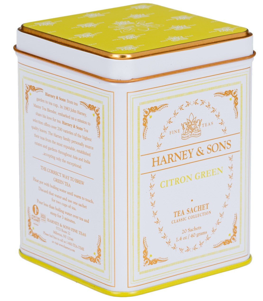 Citron Green, Classic Tin of 20 Sachets from Harney & Sons Fine Teas