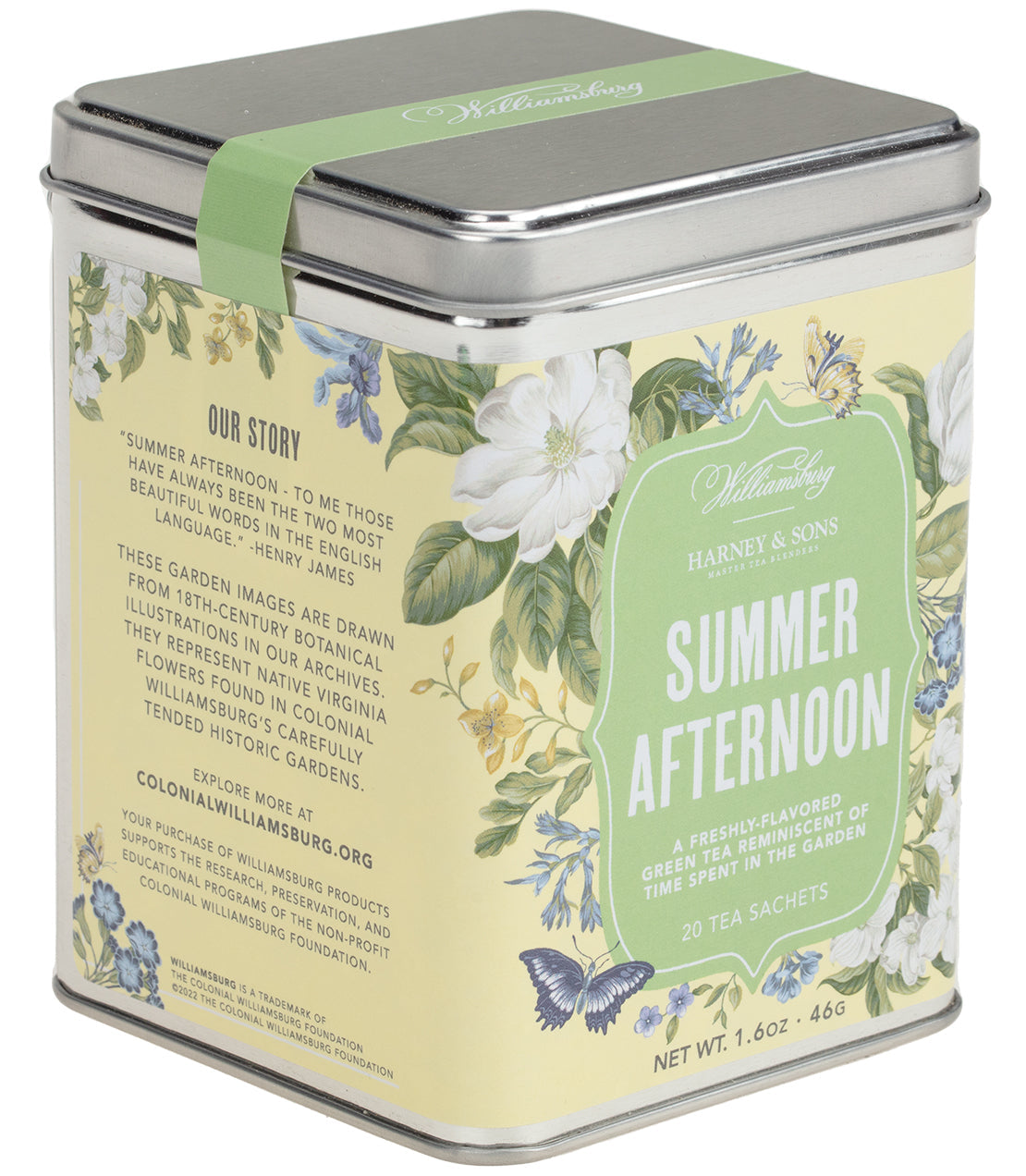 Williamsburg Summer Afternoon Tea, Tin of 20 Sachets from Harney & Sons Fine Teas