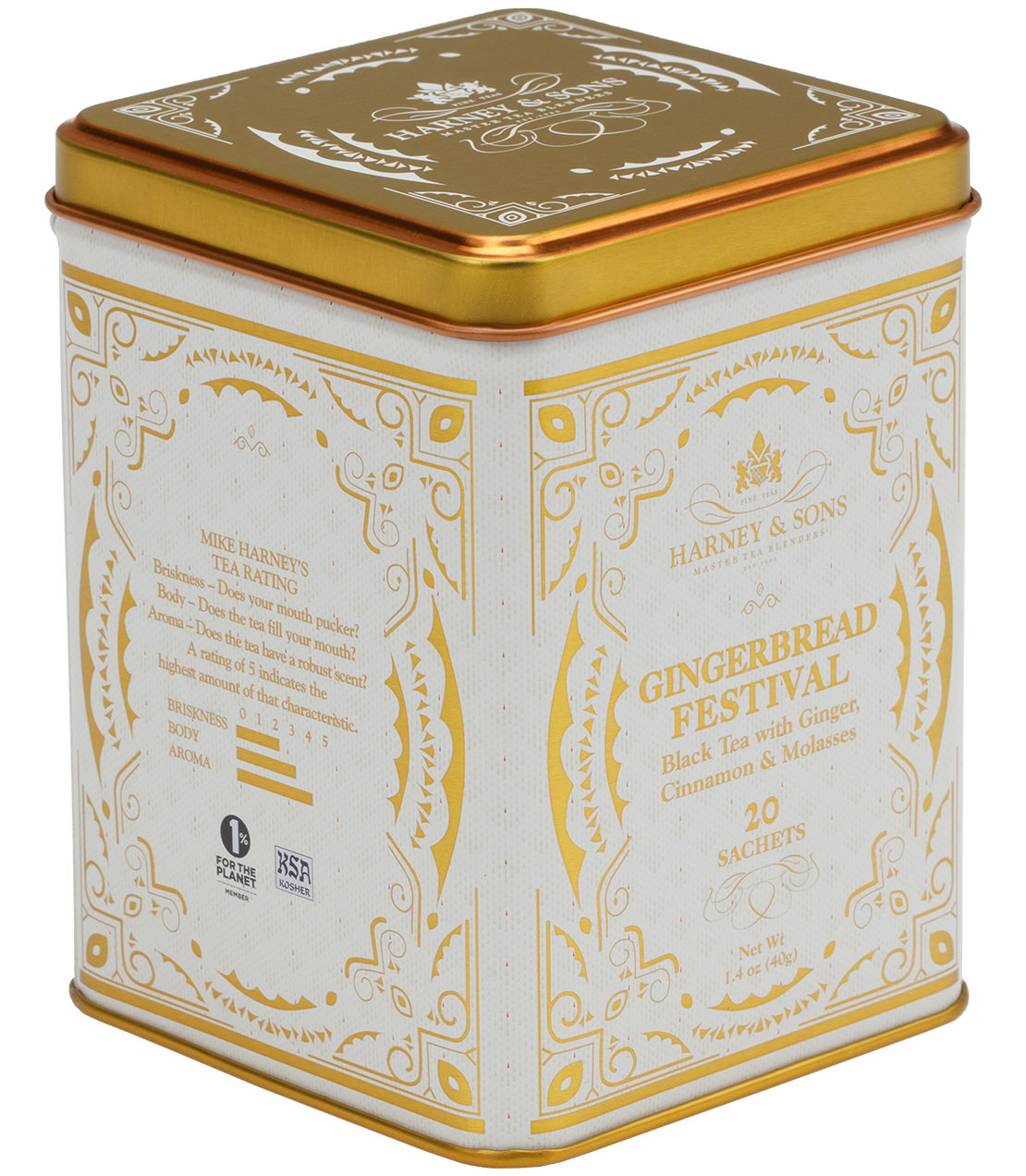 Gingerbread Festival, Tin of 20 Sachets from Harney & Sons Fine Teas