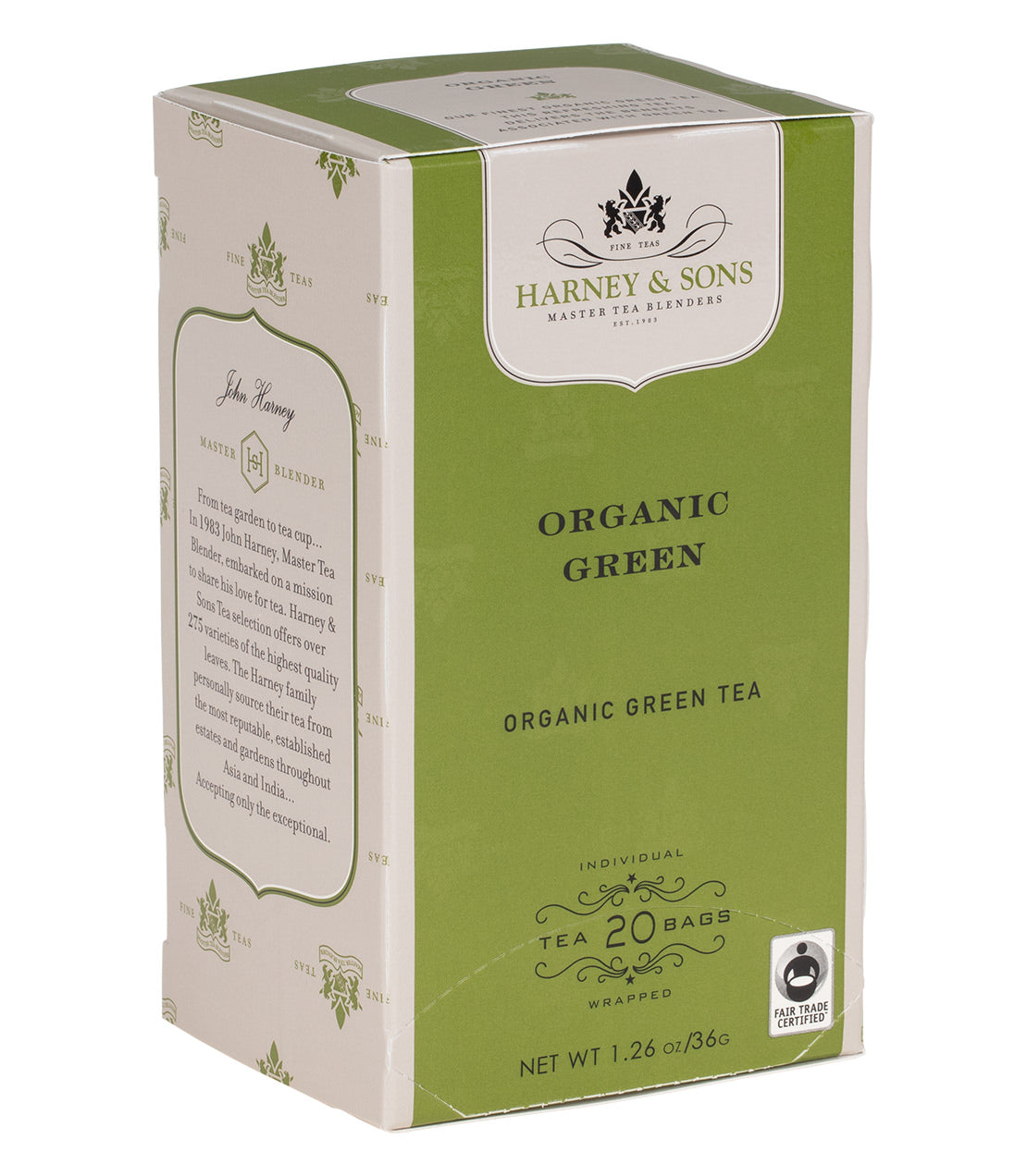 Organic Green Premium Teabags from Harney & Sons Fine Teas