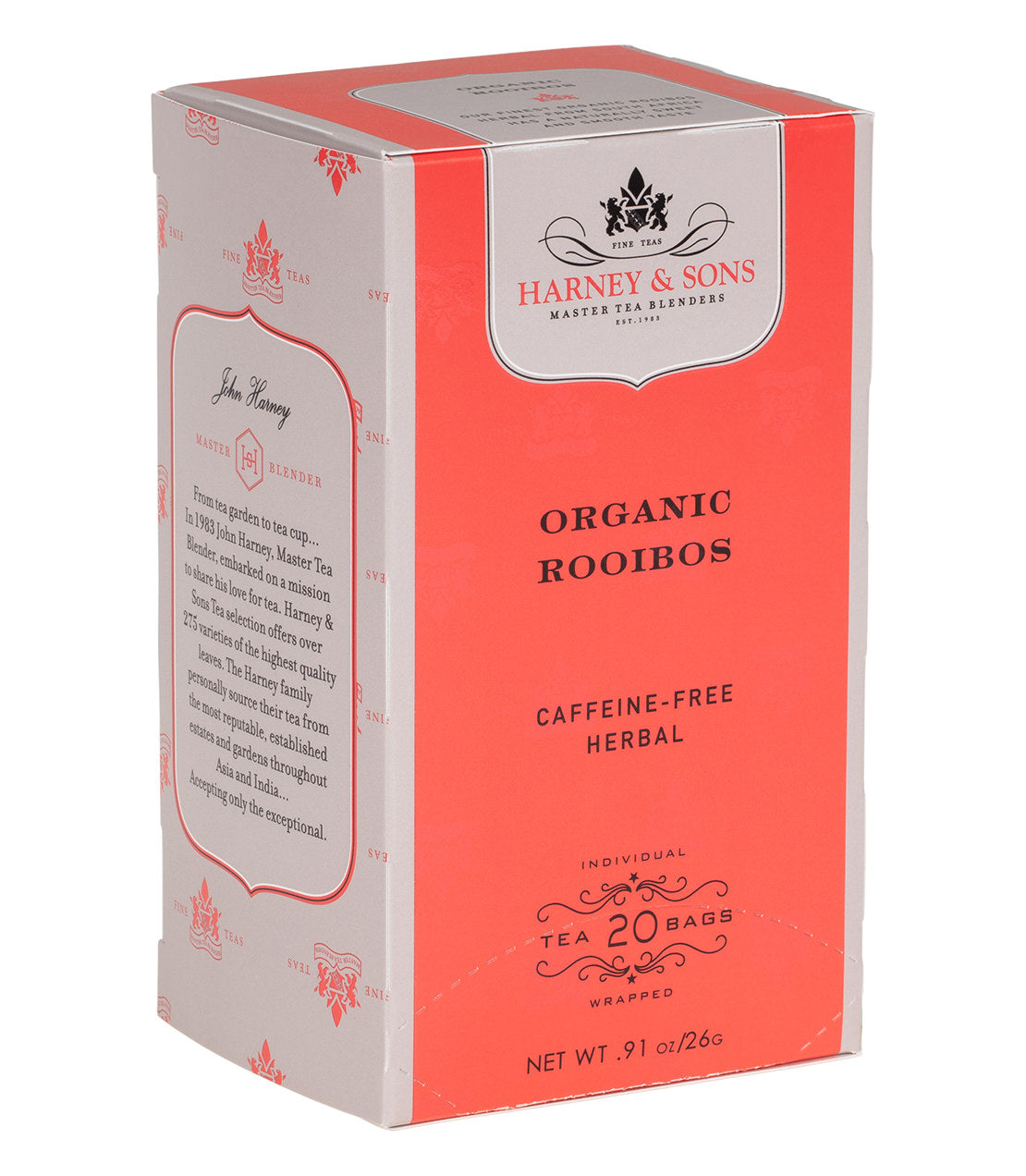 Organic Rooibos, Box of 20 Premium Teabags from Harney & Sons Fine Teas
