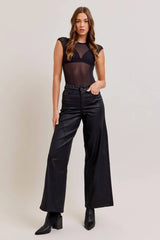 HIDDEN | NORI COATED WIDE LEG JEANS From Tallulah Lou