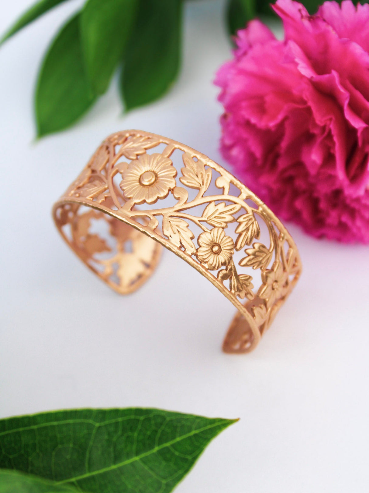 Floral Filigree Cuff Bracelet from Ash & Rose