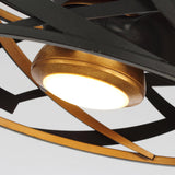 Ahmedabad Industrial 21" DC Motor Flush Mount Reversible Ceiling Fan with LED Lighting and Remote Control From ParrotUncle