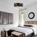 Ahmedabad Industrial 21" DC Motor Flush Mount Reversible Ceiling Fan with LED Lighting and Remote Control From ParrotUncle