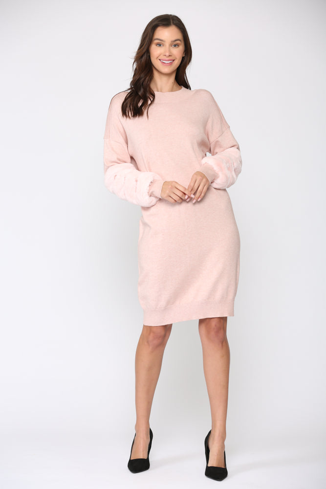 Sonia Sweater Dress with Faux Fur from Joh Apparel