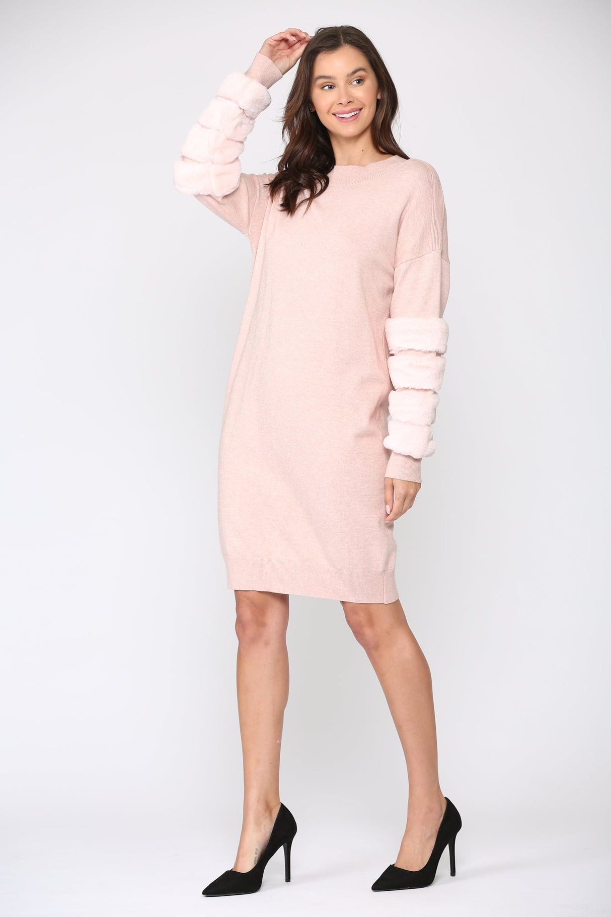 Sonia Sweater Dress with Faux Fur from Joh Apparel