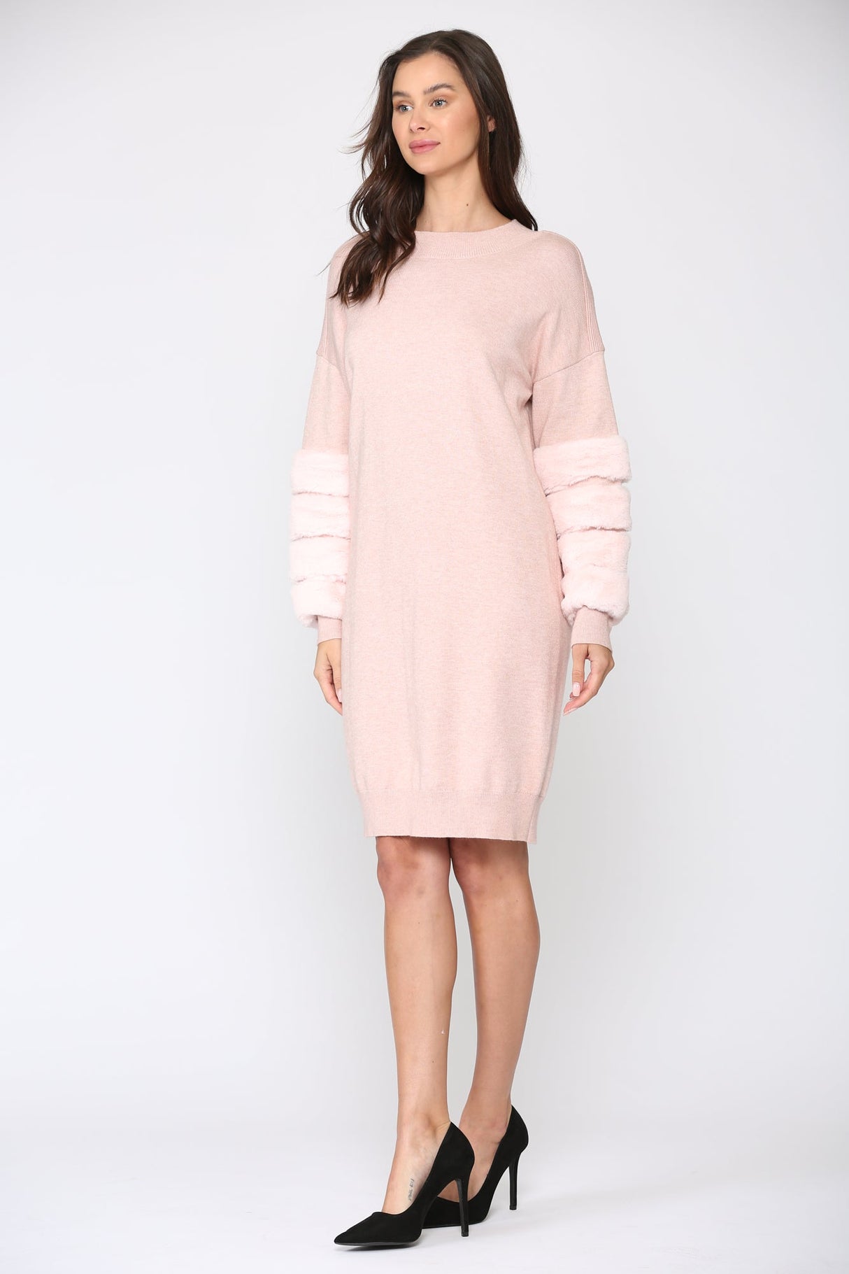 Sonia Sweater Dress with Faux Fur from Joh Apparel
