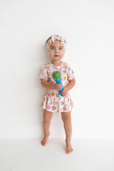 Dream Big Little Co x CoComelon JJ RAINBOW CHECKERS SHORT SLEEVE DREAM BODYSUIT DRESS from DREAM BIG LITTLE CO