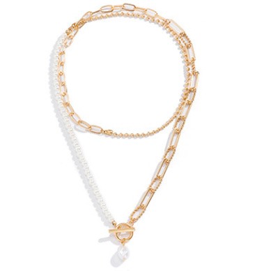 Chain with Pearl Double Layer Toggle Necklace from My Pampered Life Seattle