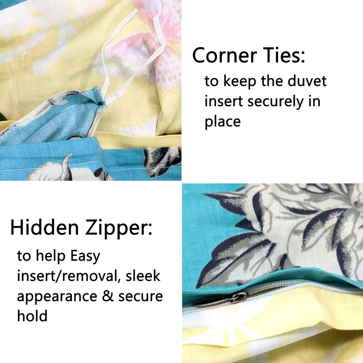 Tache Butterfly Wonderland Cotton Aqua Floral Duvet Cover (2142) from Tache Home Fashion