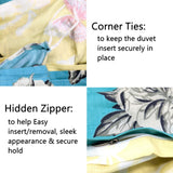 Tache Butterfly Wonderland Cotton Aqua Floral Duvet Cover (2142) from Tache Home Fashion