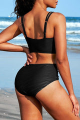 High Waisted V Neck Ruched Waterproof Bikini Set from My Pampered Life Seattle