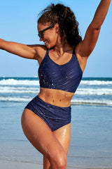 High Waisted V Neck Ruched Waterproof Bikini Set from My Pampered Life Seattle