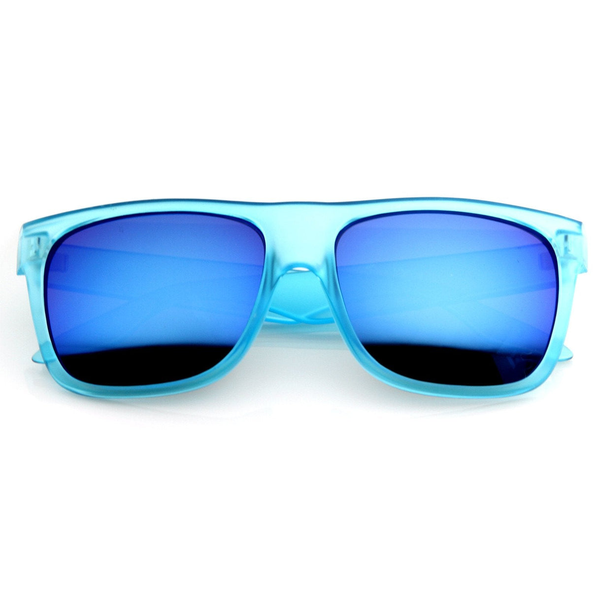 Frosted Retro Flat Top Candy Color Mirrored Lens Sunglasses 8610 from zeroUV
