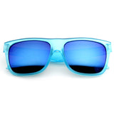 Frosted Retro Flat Top Candy Color Mirrored Lens Sunglasses 8610 from zeroUV