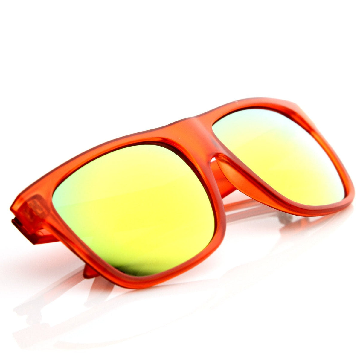 Frosted Retro Flat Top Candy Color Mirrored Lens Sunglasses 8610 from zeroUV