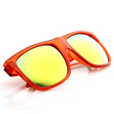 Frosted Retro Flat Top Candy Color Mirrored Lens Sunglasses 8610 from zeroUV