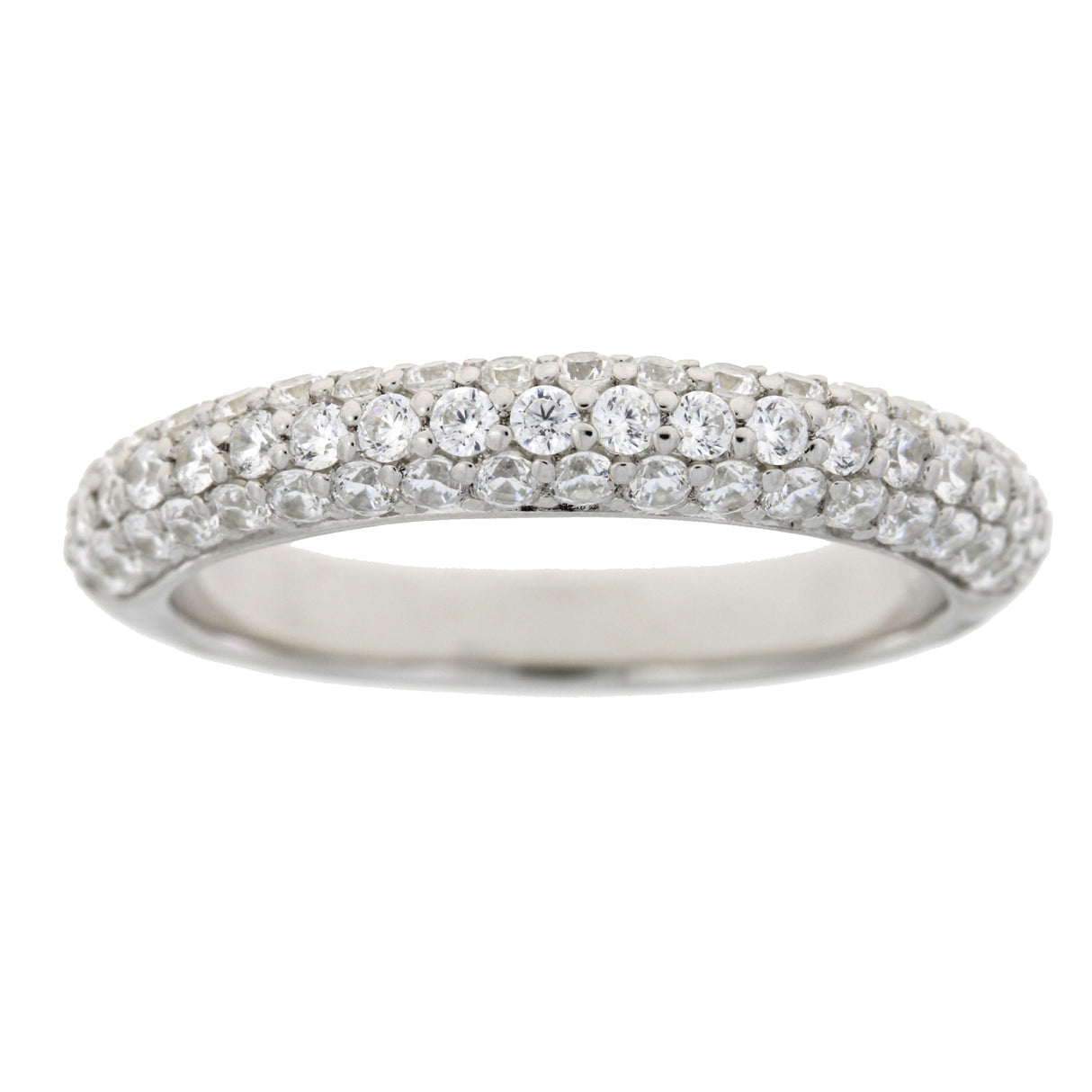 Cubic Zirconium Wedding Band Ring Sterling Silver from Bids.com