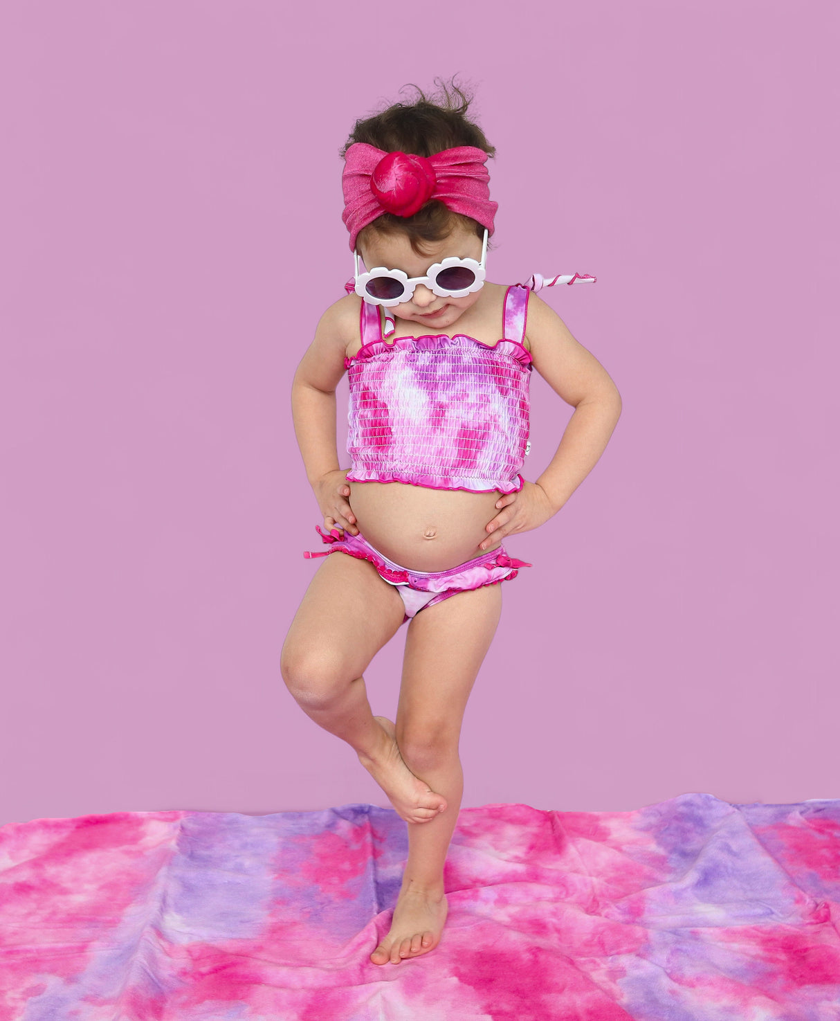 CANDY CLOUDS DREAM SMOCKED TWO PIECE SWIM SUIT from DREAM BIG LITTLE CO